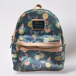 Disney Loungefly Lilo & Stitch Floral Mini Backpack Pineapple Interior